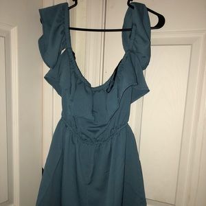 Light blue off the shoulder romper